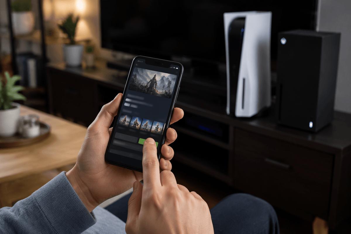 Before you start: accounts, apps, and console power settings